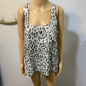 White leopard tank top size M